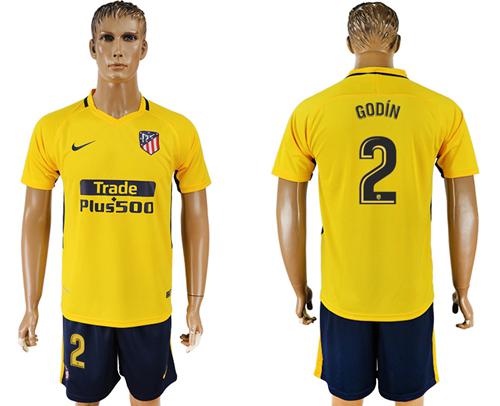 Atletico Madrid #2 Godin Away Soccer Club Jersey - Click Image to Close